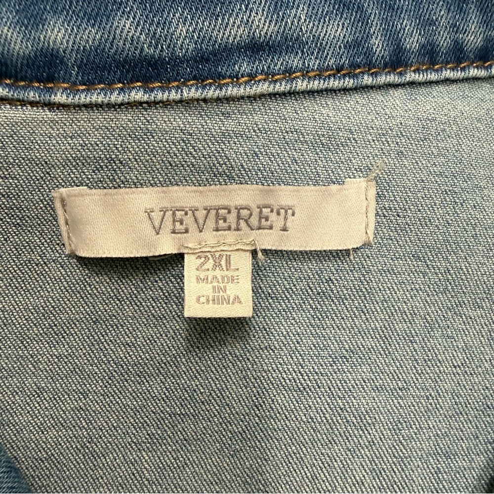 Veveret Denim Subtle Fading Button Down Jean Jacket Size 2XL #2087 - Picture 7 of 8